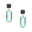 Aquamarine Tourmaline Bar Earring 18K Gold Handmade Fine Jewelry 1