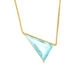 Aquamarine Triangle Contour Necklace 18k handmade fine jewelry