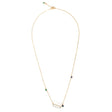 Aquamarine With Emerald & Sapphire Bar Necklace 18k handmade fine jewelry