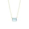 Aquamarine XS Chain Necklace 18K Gold Handmade Fine Jewelry