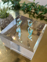 Aquamarine and Diamond Contour Earrings