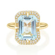 Aquamarine and Diamonds Aurora Ring 18K engagement ring