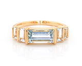 Aquamarines Petite Rhythm Ring 18k gold Stackable ring