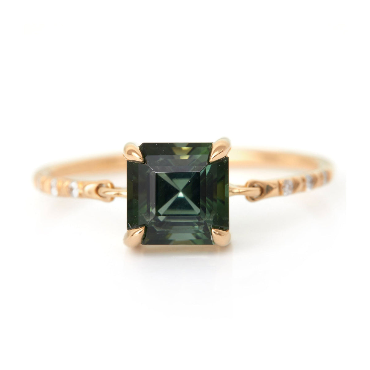 Ascher Moss Tourmaline Petite Circle Diamond Ring