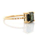 Ascher Moss Tourmaline Petite Circle Diamond Ring 18k gold Stackable ring side view