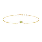 August Birthstone Peridot Bracelet 14k gold stackable design