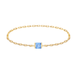 Baby Blue Sapphire Chain Ring 14k gold Stackable ring