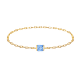 Baby Blue Sapphire Chain Ring 14k gold Stackable ring