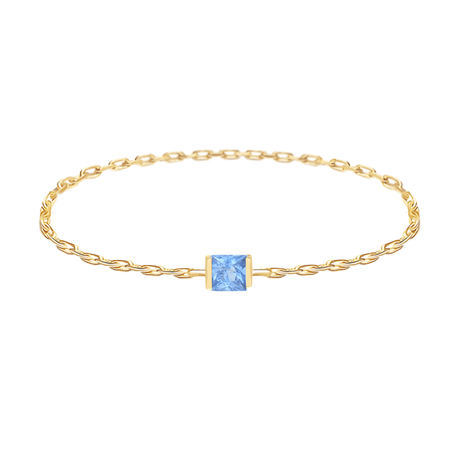 Baby Blue Sapphire Chain Ring 14k gold Stackable ring