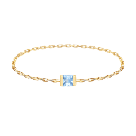 Baby Blue Sapphire Petite Chain Ring