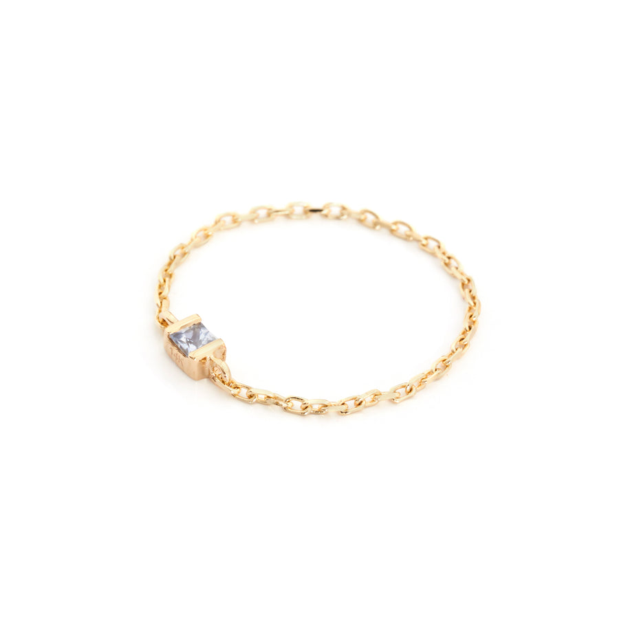 Baby Blue Sapphire Petite Chain Ring
