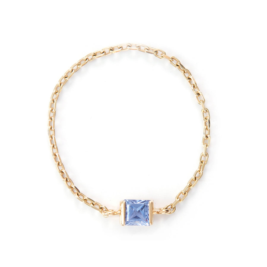 Baby blue sapphire chain ring