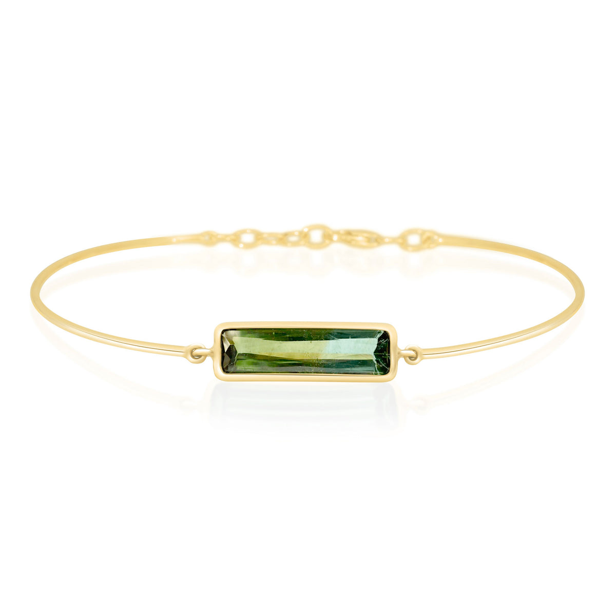 Bi-color watermelon tourmaline bangle