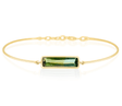 Bi-color watermelon tourmaline bangle 18K gold stackable design 