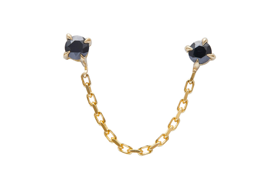 Black Diamond Linked Chain Earring