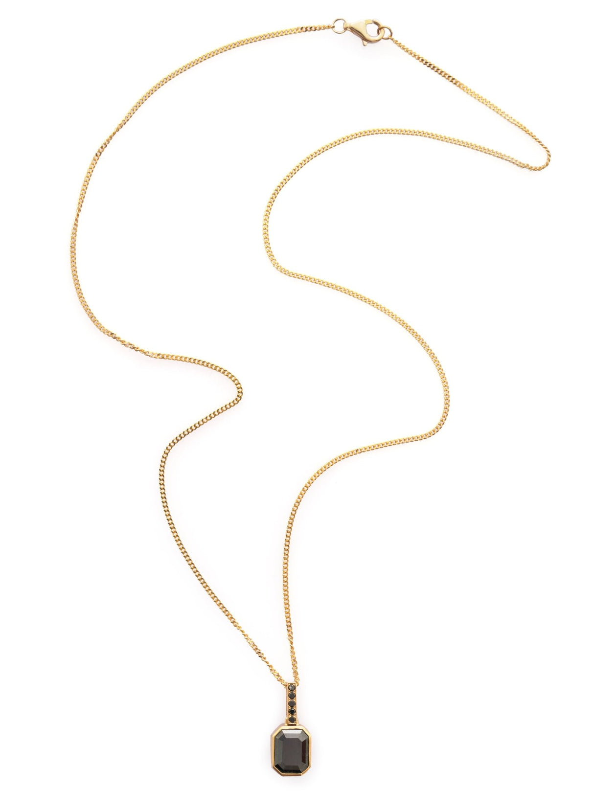 Black Diamond Protection Bar Pendant Necklace 18k handmade fine jewelry 2