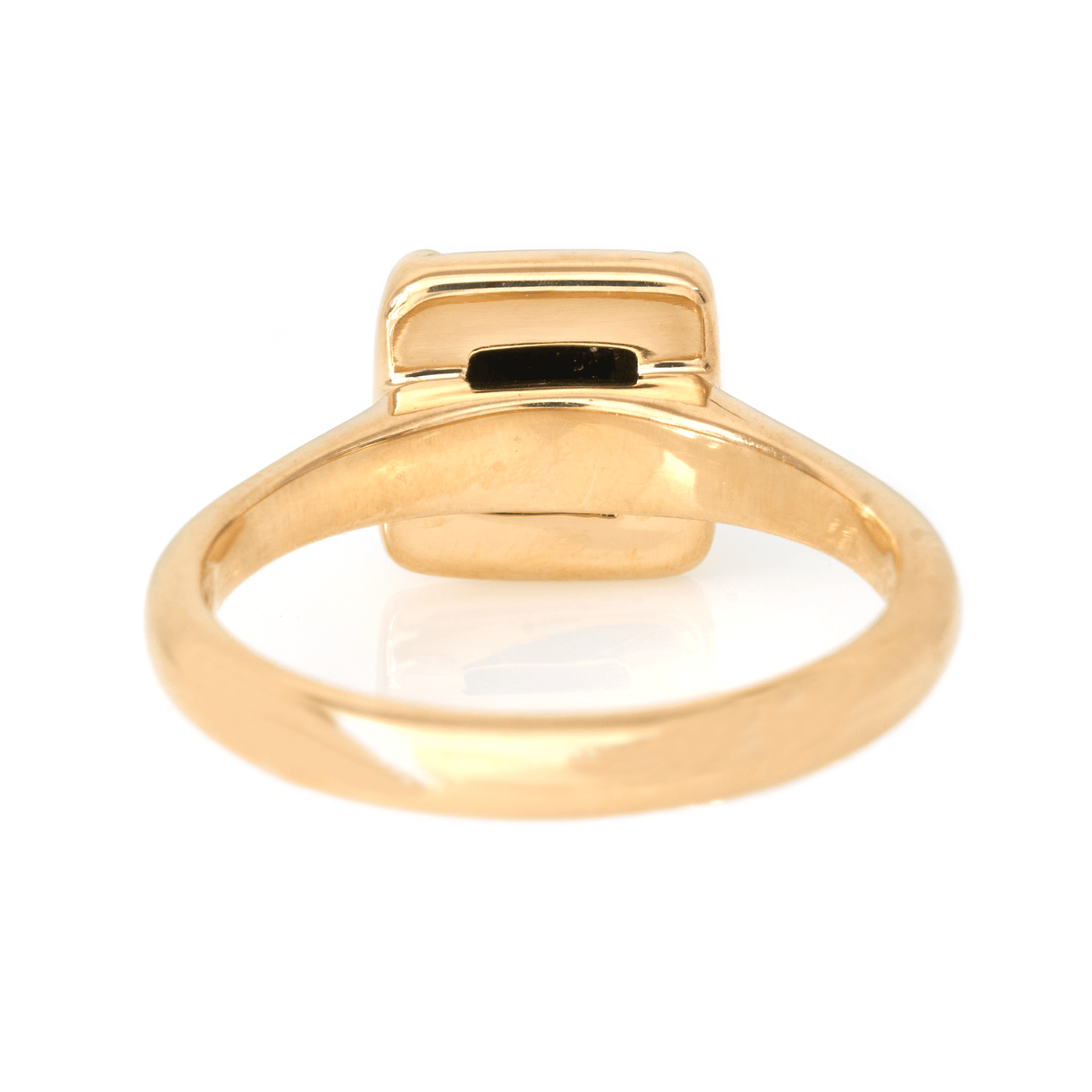 Black Diamond Pyramid Ring 18k gold engagement ring back view