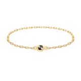 Black Diamond Reverse Set Chain Ring 14k gold Stackable ring