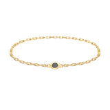 Black Diamond Reverse Set Chain Ring 14k gold Stackable ring 