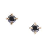 Black Diamond Studs 14K Gold Handmade Fine Jewelry