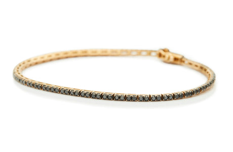 Black Diamond Tennis Bracelet 18k gold stackable design