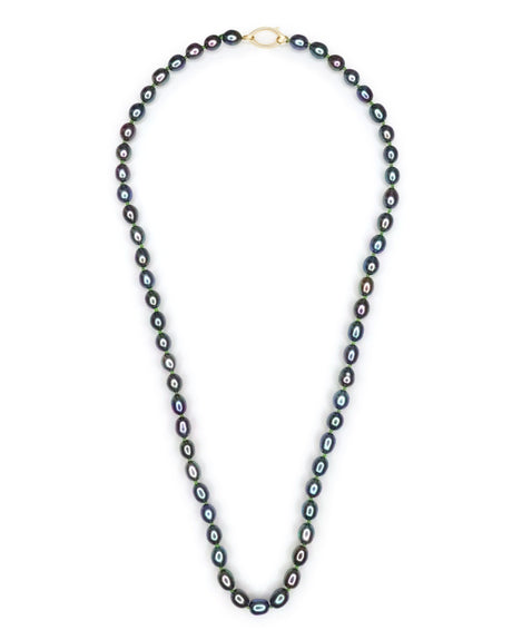 Black Pearl With Fisheye Closure Necklace handmade fine jewelry