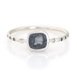 Black Spinel Petite Circle Diamond Ring WG 18k stackable ring