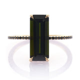 Black Tourmaline Diamond Protection Bar Ring