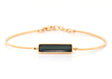 Black Tourmaline Protection Bar Bangle 18k gold stackable design