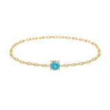 Blue Diamond Chain Ring 14k gold Stackable ring