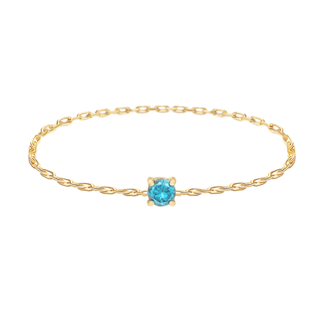 Blue Diamond Chain Ring 14k gold Stackable ring