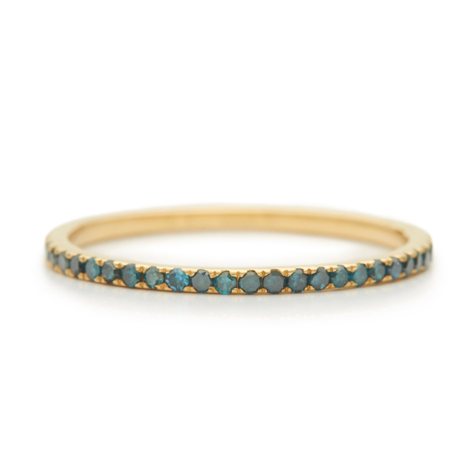 Blue Diamond Micro Pave Infinite Ring 18k gold stackable ring