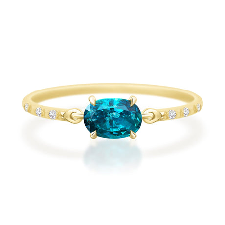 Blue Diamond Petite Circle  Diamond Ring