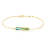Blue-Green Bicolor Tourmaline Bar Bangle
