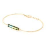Blue-Green Bicolor Tourmaline Bar Bangle
