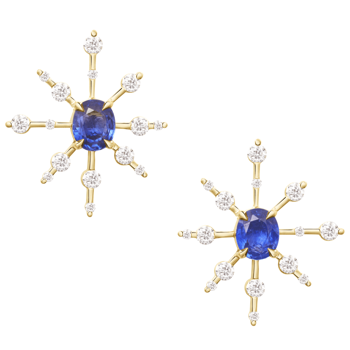 Blue_Sapphire_Starburst_Earrings_18K_Gold_Handmade_FIne_ Jewelry