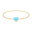 Blue Topaz Heart Chain Ring 14k gold Stackable ring