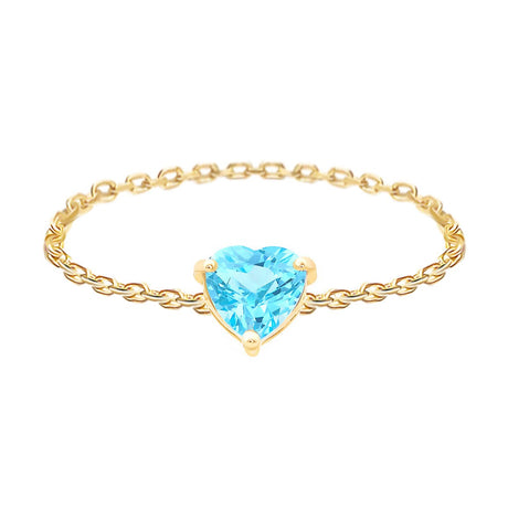 Blue Topaz Supreme Heart Chain Ring
18k gold Stackable ring