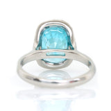 Blue Zircon & Diamond Aurora Ring PT900 engagement ring back view