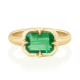 Brazilian Emerald Compass Ring 18K engagement ring