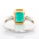 Brazilian Emerald & Diamond Eternal Ring 18k gold engagement ring back view
