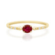 Burmese Ruby Petite Circle Diamond Ring 18K gold stackable ring