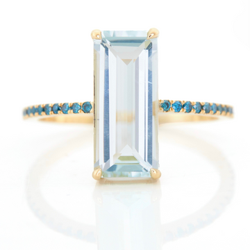 Aquamarine & Blue Diamond Oceans Ring