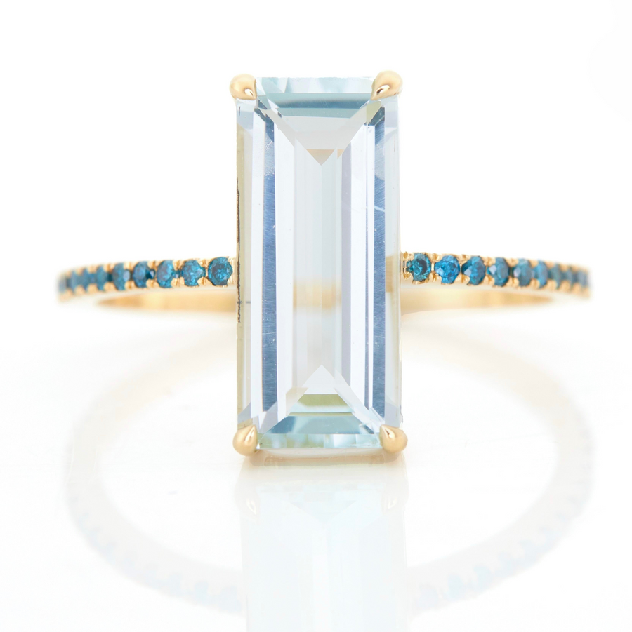 Aquamarine & Blue Diamond Oceans Ring