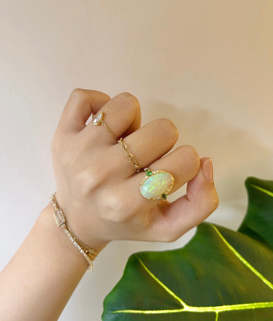 Opal &Tsavorite Gaia Ring