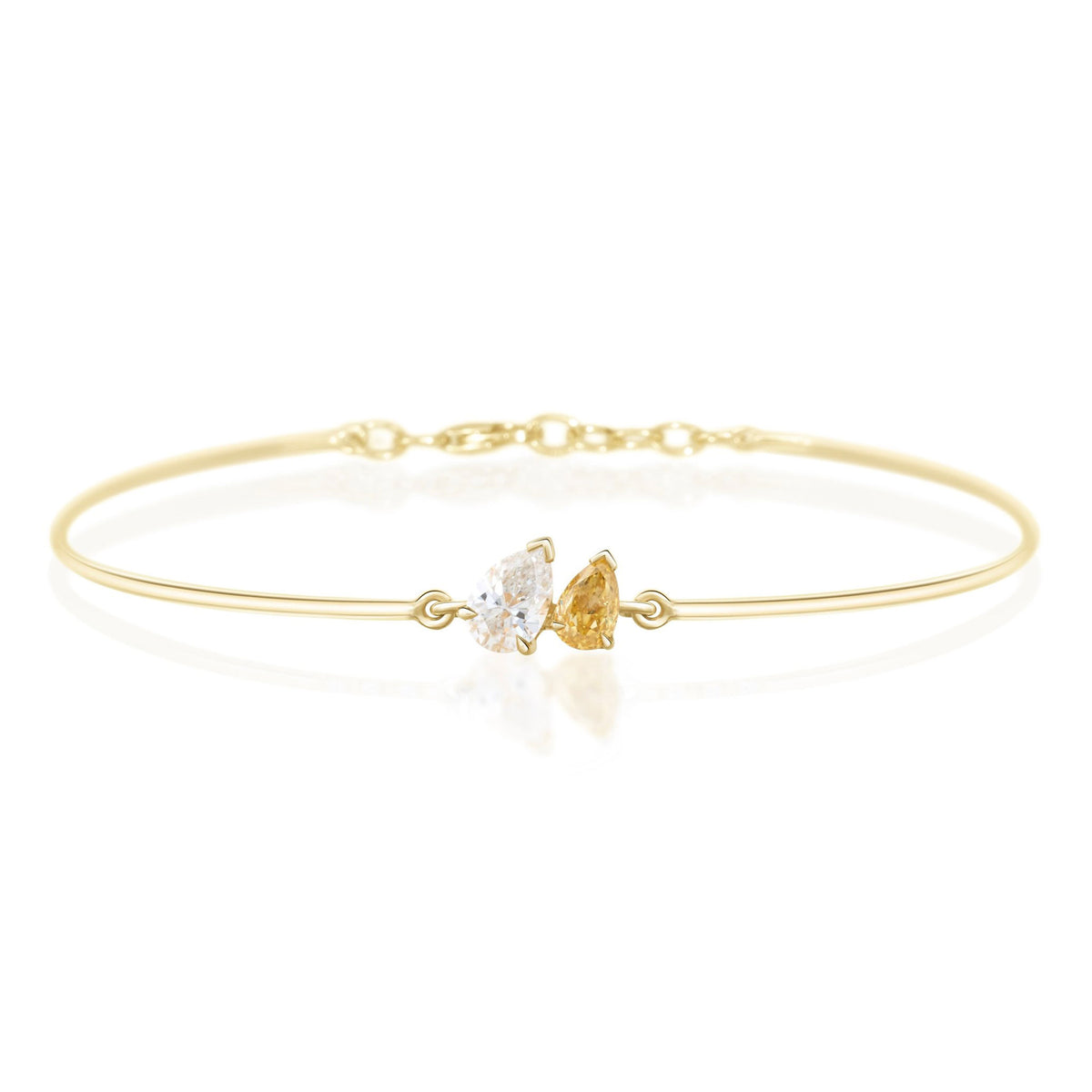 Canary Diamond Double Pear Bangle