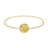 Canary Tourmaline Chain Ring 18k gold Stackable ring