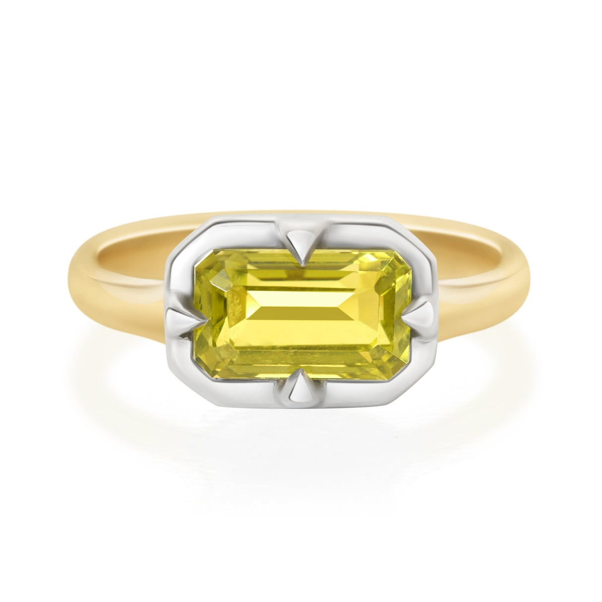 Canary Tourmaline Compass Ring 18K engagement ring