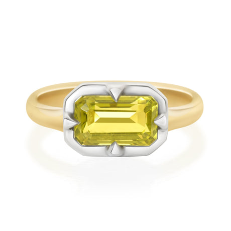 Canary Tourmaline Compass Ring 18K engagement ring