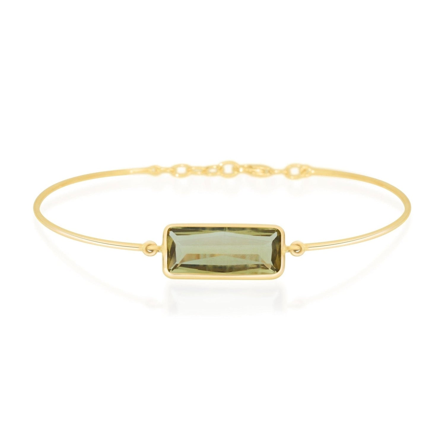Canary Tourmaline Supreme Bar Bangle 18K gold stackable design